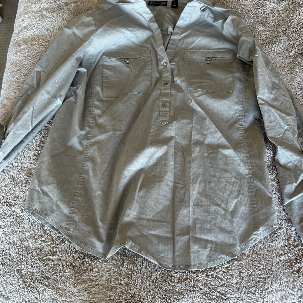 Gray Button-Up Shirt
